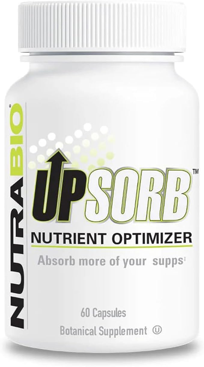 NutraBio UpSorb - BioPerine Supplement- Nutrient Bioavailability Enhancer with Black Pepper Extract - 60 Vegetable Capsules