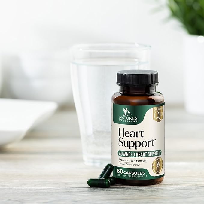 Heart Supplements for Men & Women, 1650mg for Heart Health Support with CoQ10, Hawthorn, Plant Sterol & More, Heart Vitamins & Extracts to Support Nitric Oxide & Energy Production - 60 Capsules