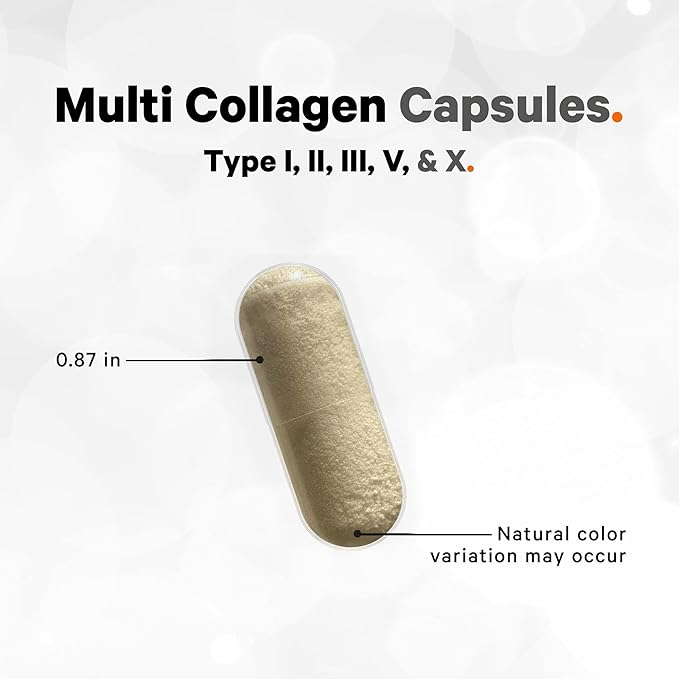 Codeage Multi Collagen Peptides Protein Capsules, 5 Collagen Types, Grass-Fed & Hydrolyzed Bovine Collagen Pills Supplement, Ashwagandha, Amla Berry Vitamins, Collagen Peptides - 90 Capsules