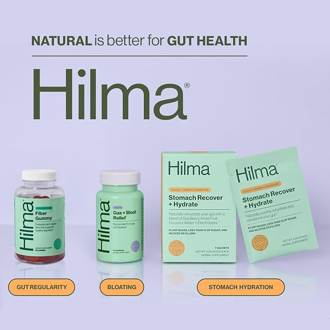 Hilma Prebiotic Fiber Gummies – Daily Fiber Supplement, Gummies for Adults – Supports Gut Health for Women & Promotes Regularity – Citrus & Berry Natural Flavor – FSA Eligible, 60 Count