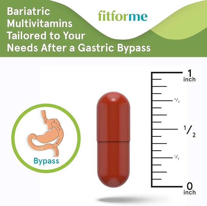 Bariatric Multivitamins with Iron - Capsules After Gastric Bypass - One a Day WLS Forte Capsule - 90 Days Supply of Vitamins & Minerals - Scientifically Proven