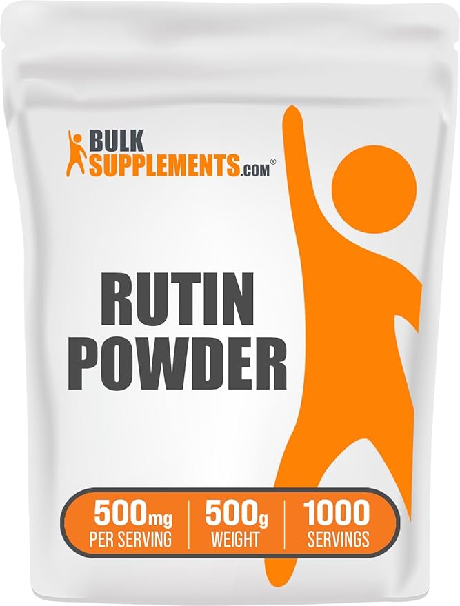 BulkSupplements.com Rutin Powder - from Sophora Japonica, Rutin Supplement, Rutin 500mg - Antioxidants Source, Soy Free, 500mg per Serving, 500g (1.1 lbs) (Pack of 1)