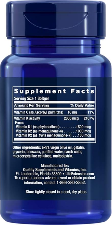 Life Extension Super K, 90 Softgels (Packs of 3)