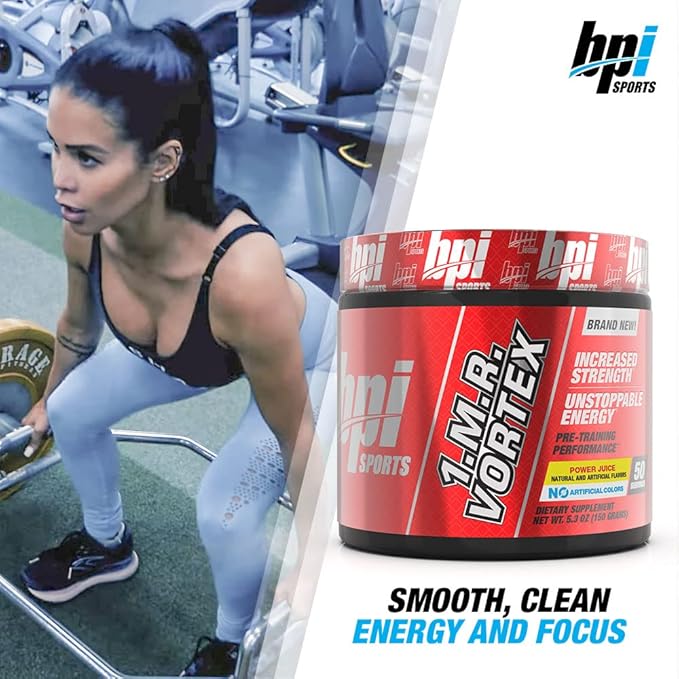 BPI Sports 1.M.R Vortex Pre Workout Powder, Non Habit Forming, Sustained Energy & Nitric Oxide Booster, Power Juice, 5.3 Ounce