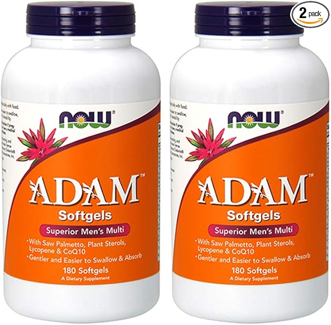 Now Foods ADAM Men's Multiple Vitamin, 180 Softgel (2 Pack)