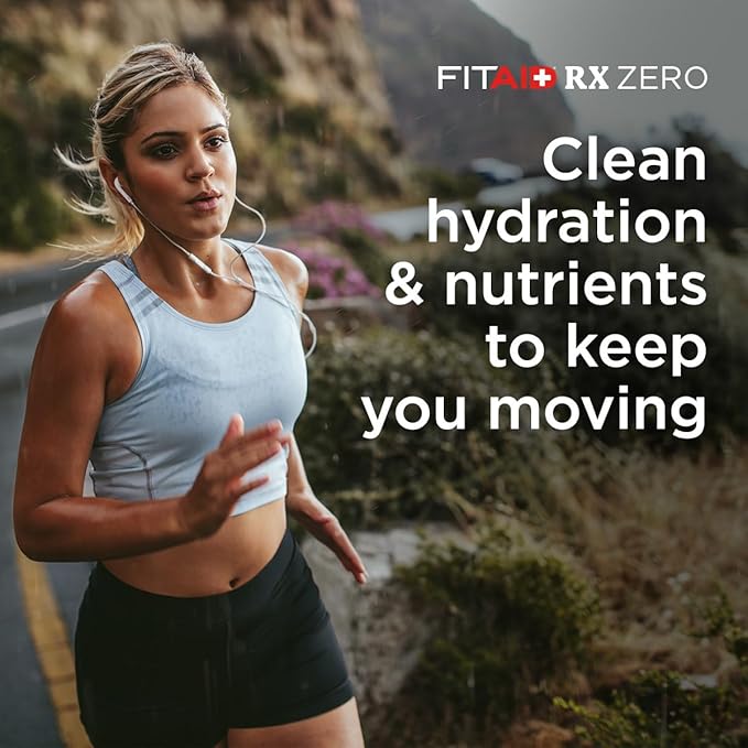 FITAID RX Zero Sugar, Encapsulated Creatine, Workout Recovery Drink, All-In-One Blend, BCAAs, Glucosamine, Turmeric, B-Complex, Naturally Sweetened, Blue Raspberry, 12 Fl Oz (Pack of 12)