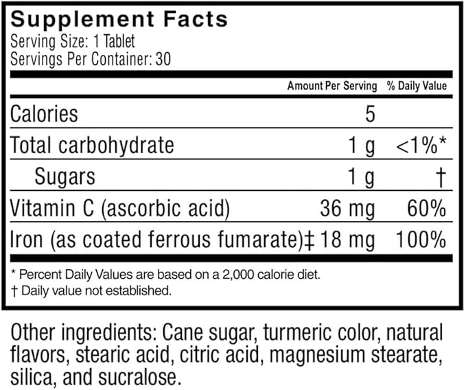 Celebrate Vitamins Iron Supplement with Vitamin C - 30mg Iron, 60mg Vitamin C, Bariatric Vitamins for WLS Patients, Vertical Sleeve & Gastric Bypass Surgery – Grape, 90 Chewable Tablets