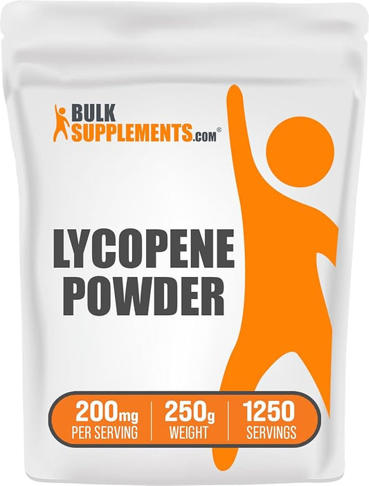 BulkSupplements.com Lycopene Powder - Lycopene Supplement, Lycopene 10mg - Antioxidants Supplement, Gluten Free, 200mg per Serving, 250g (8.8 oz) (Pack of 1)