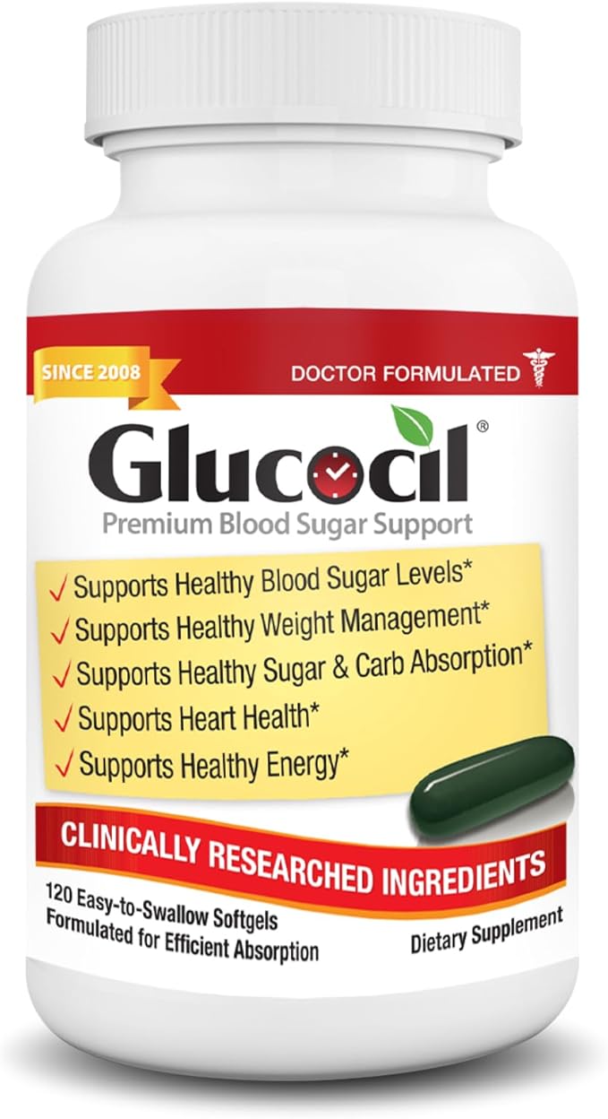 Glucocil – Softgels - Premium Blood Sugar Support - Over 2 Million Bottles Sold - Supports The 3 Essentials for Healthy Blood Sugar - Since 2008, with Berberine, Proprietary Mulberry Leaf, and More
