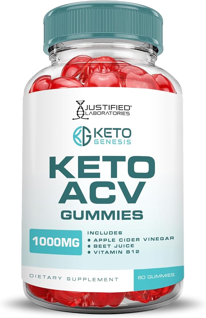 (5 Pack) Keto Genesis Keto ACV Gummies Advanced Formula 1000MG Keto Genesis Keto Gummies Apple Cider Vinegar Formulated with Pomegranate Beet Juice Powder B12 Vegan Non GMO 300 Gummys