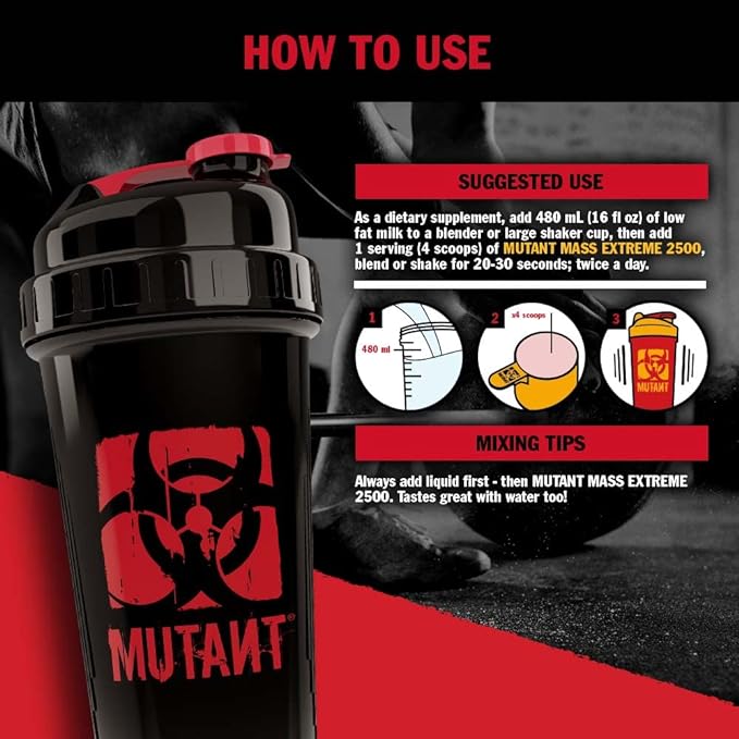 Mutant Mass Extreme Gainer – Whey Protein Powder – Build Muscle Size and Strength – High Density Clean Calories (Triple Chocolate, 12 lbs)