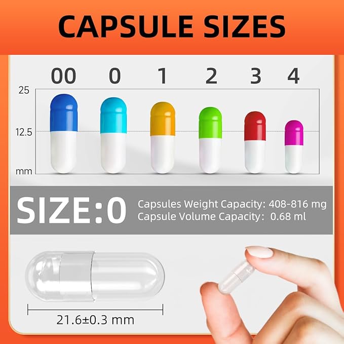 Size 0 Capsules Fake Pills, 1000 Count Colored Empty Gelatin Capsules, Empty Pill Capsules, DIY Capsule Filling, Pill Capsules Empty Gel Caps, Blue/White