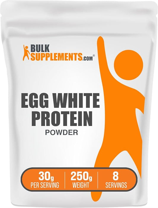 BulkSupplements.com Egg White Protein Powder - Albumin Powder, Egg White Powder - Lactose Free & Dairy Free Protein Powder - Unflavored & Gluten Free, 30g per Serving, 250g (8.8 oz)