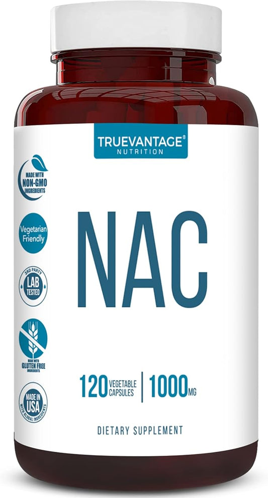 NAC Supplement (N-Acetyl Cysteine) - 1000 mg-Antioxidant Support - Promotes Liver Health and Detoxification - Boosts Lung and Immune Health - Vegetable Capsules - 120 Count - 60 Servings