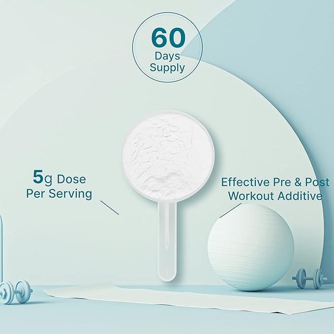 Micronized Creatine Monohydrate Powder 60 Servings - 5000mg(5g) Per Serving | Unflavored Creatine for Men & Women | Improve Performance & PreWorkout Recovery | Vegan, Keto | Non-GMO, No Filler