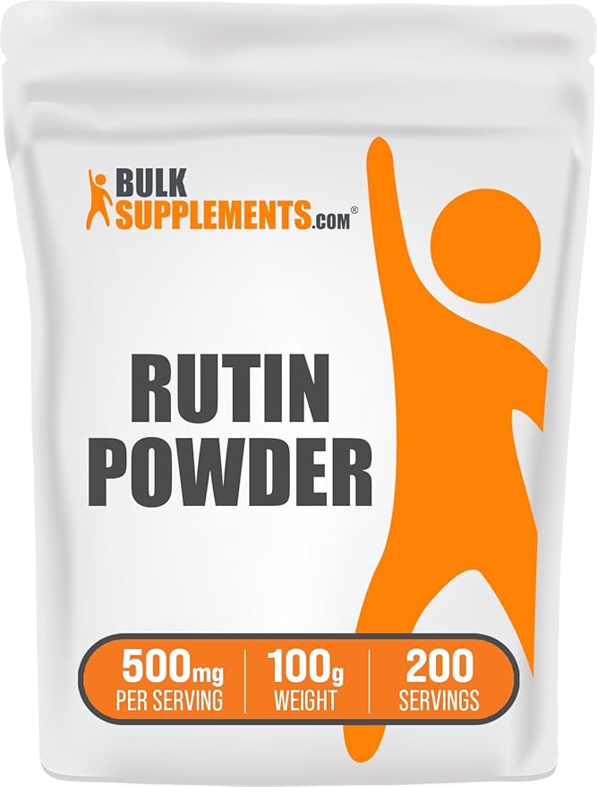 BulkSupplements.com Rutin Powder - from Sophora Japonica, Rutin Supplement, Rutin 500mg - Antioxidants Source, Soy Free, 500mg per Serving, 100g (3.5 oz) (Pack of 1)