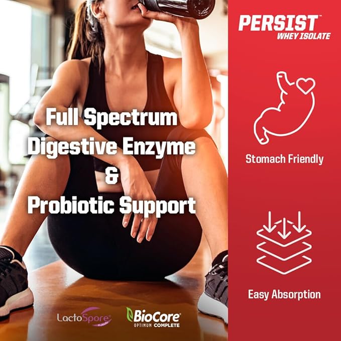 Undefined Nutrition Persist Whey Isolate by Brian Shaw - 24g Protein, 30 Servings – Supports Recovery, Strength & Performance - Gluten Free, Fast Absorbing (2.18lbs, Vanilla)
