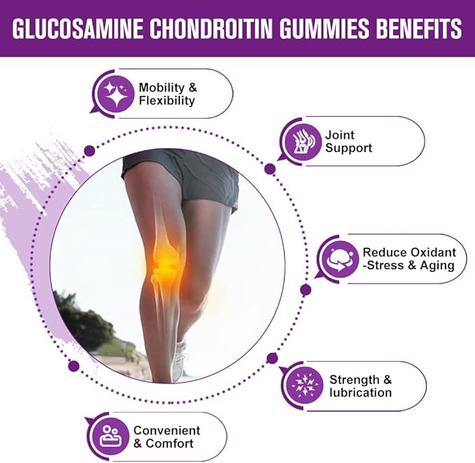 Glucosamine Chondroitin Gummies with MSM & Elderberry Extra Strength - Joint Support, Antioxidant Immune Support Supplement for Adults, Men & Women - 60 Chondroitin Gummies (2 Pack)