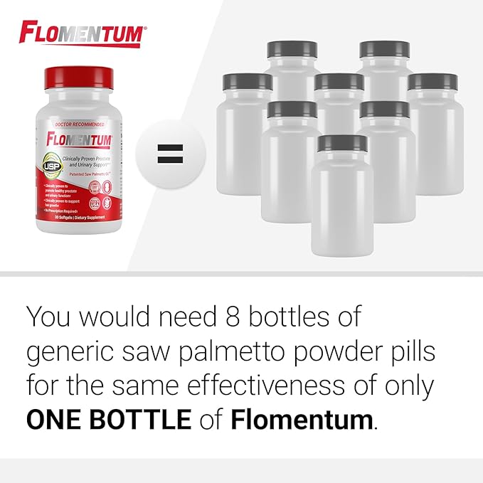 Flomentum® Saw Palmetto for Men Prostate Supplement | Prostate Support Supplement for Men's Health | USP Verified - Healthy Urinary Flow & Urinary Function - 320mg Once Daily (30 Count)