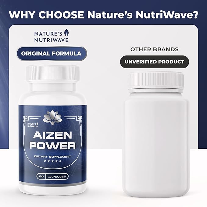Aizen Power for Men, All Natural Male Supplement, Aizen Power for Men, Male Supplement, Original Formula - 60 Caps, 3 Month Supply