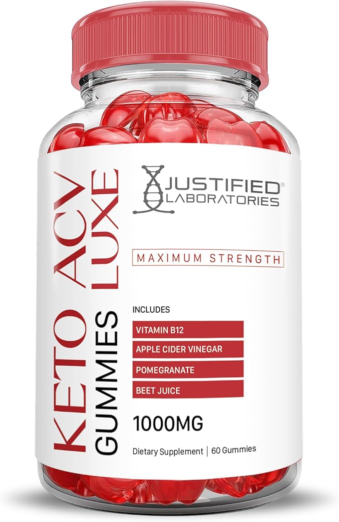 Luxe Keto ACV Gummies Advanced Formula 1000MG Luxe Keto Gummies Apple Cider Vinegar Formulated with Pomegranate Beet Juice Powder B12 Vegan Non GMO 60 Gummys
