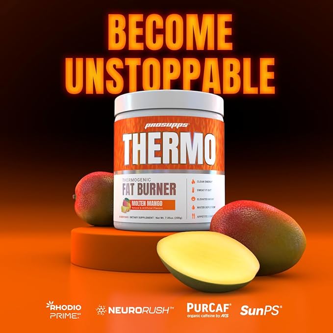 PROSUPPS Thermo Fat Burning Thermogenic Powder - Weight Management and Pre Workout - Energy, Mood, Appetite Control (Molten Mango)