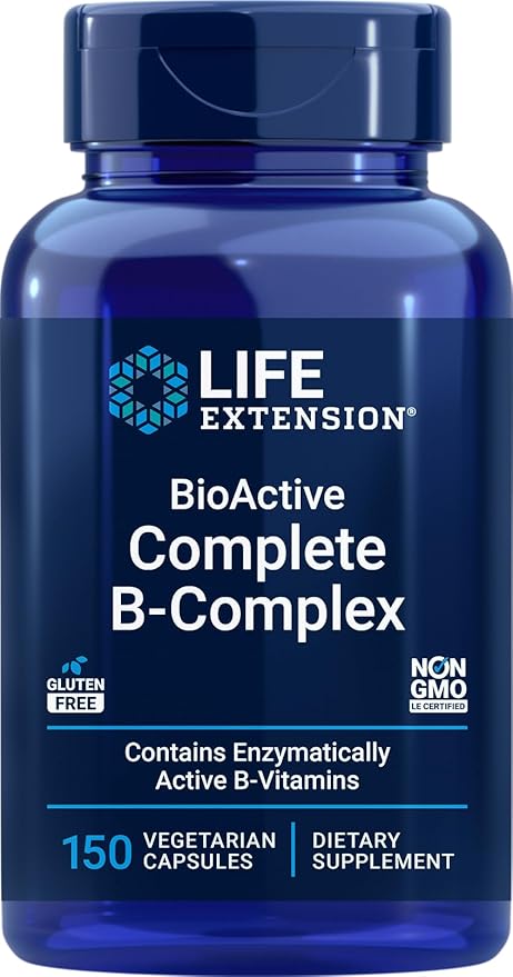 Life Extension BioActive Complete B-Complex, 150 Vegetarian Capsules