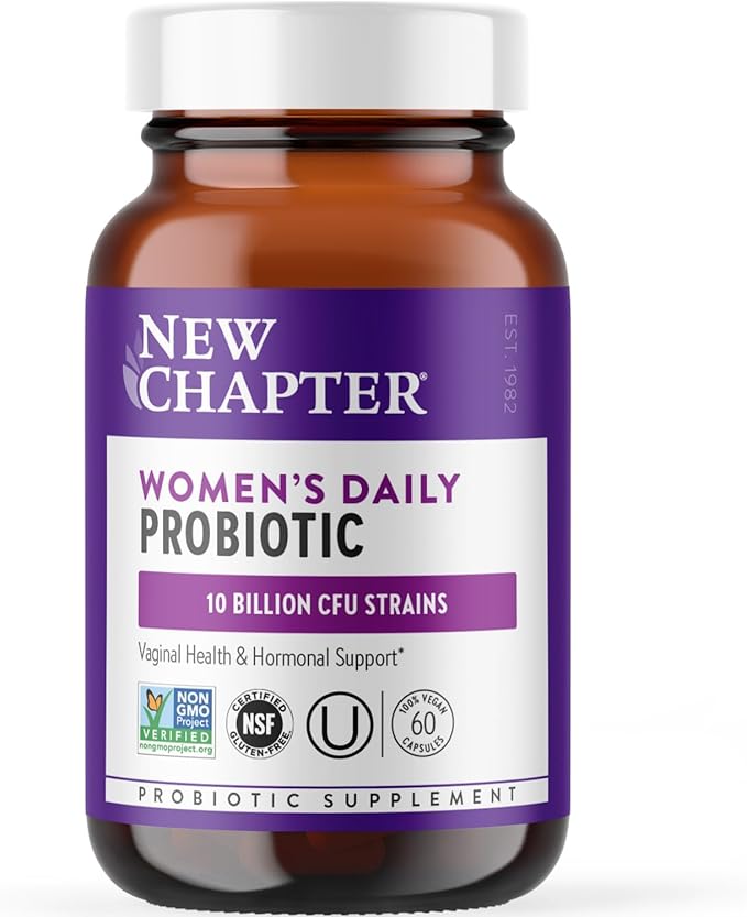 New Chapter Probiotics for Women - 60 ct (2 Month Supply), Women's Daily Probiotic with Prebiotics and Probiotics + 100% Vegan + Soy Free + Non-GMO