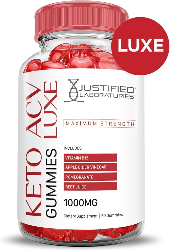 Luxe Keto ACV Gummies Advanced Formula 1000MG Luxe Keto Gummies Apple Cider Vinegar Formulated with Pomegranate Beet Juice Powder B12 Vegan Non GMO 60 Gummys