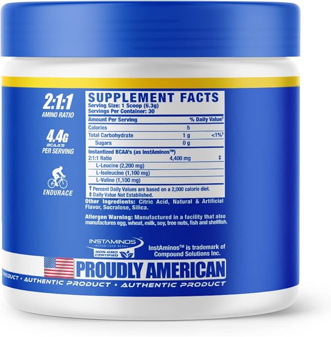 Ronnie Coleman's BCAA XS Powder with EAAs, Branched Chain Amino Acids Post Workout Muscle Recovery, Sugar Free Hydration Drink for Women and Men, Green Apple, 30 Servings