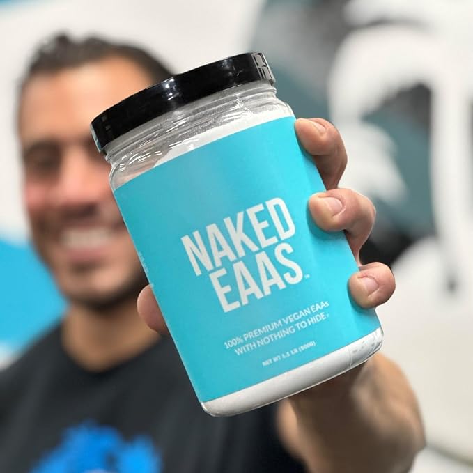 Naked Eaas Amino Acids Powder - 50 Servings - Vegan Unflavored Essential Amino Acids 500 Grams - Instantized All Natural Eaa Powder Supplement