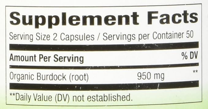 Nature's Way Burdock Root, Traditional Joint Support*, 100 Vegan Capsules (Packaging May Vary)