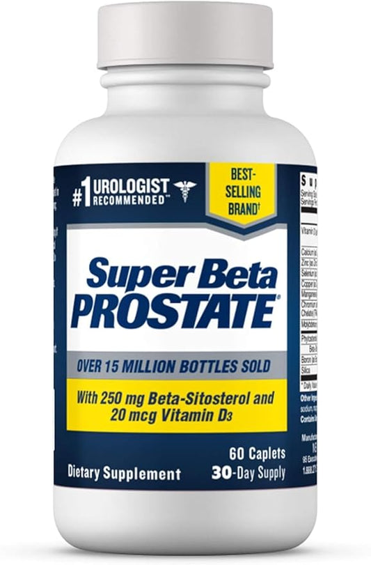 Support Supplement for Men's Health - Reduce Bathroom Trips, Promote Sleep, Better Bladder Emptying & Healthy Prostate, Beta Sitosterol (60ct, 1 Bottle)