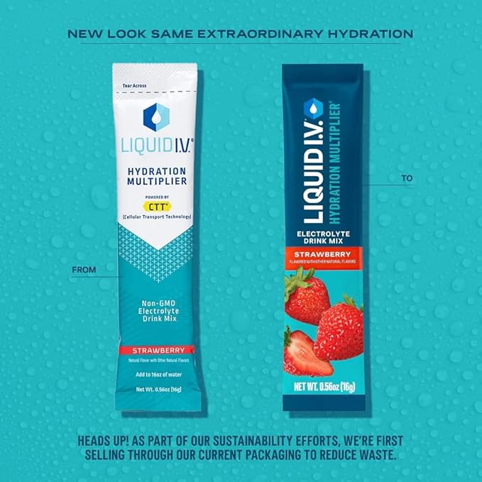 Liquid I.V.® Hydration Multiplier - Strawberry | Electrolyte Powder Drink Mix | 1 Pack (16 Servings)