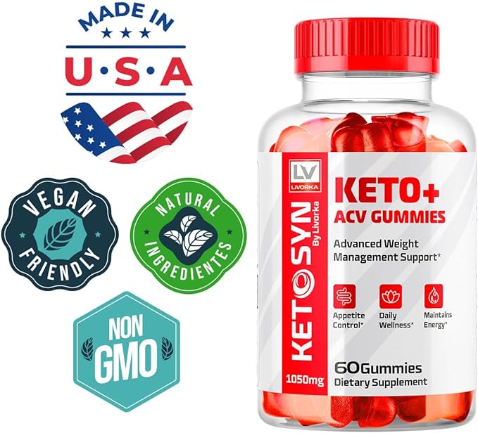 (3 Pack) Ketosyn ACV Gummies, Keto Syn Gummies, Ketosyn Keto Plus ACV Gummies, Ketosyn Keto ACV Gummies, Keto Syn ACV Gummies 1050 MG, Keto ACV Gummies Ketosyn, 180 Gummies for 3 Months