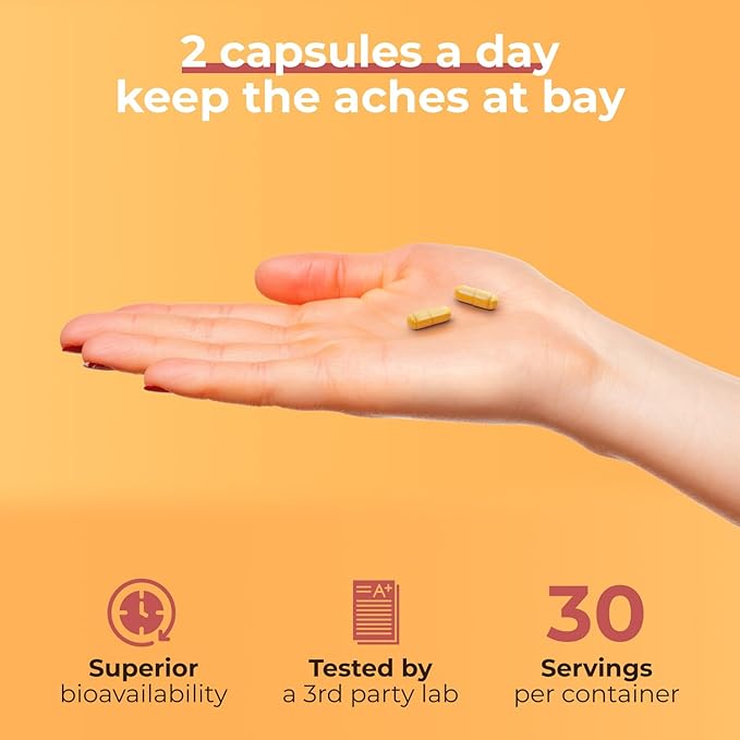 Inflame Shield | Turmeric Supplement for Inflammation Support with Ginger, Bioperine, & Bromelain | Advanced Formula for Joint Support | 60 Capsules for Men and Women