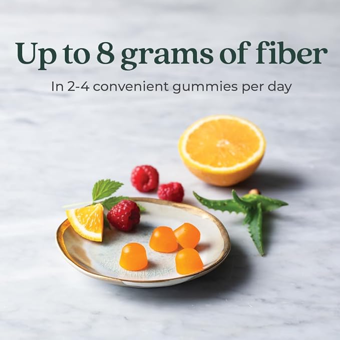 New Chapter Organic Fiber Gummies for Adults, up to 8g Plant-Based Prebiotic Fiber for Digestive Health, Vegan, Non-GMO, USDA Organic, Gluten Free, Citrus-Berry Flavored, 60 ct
