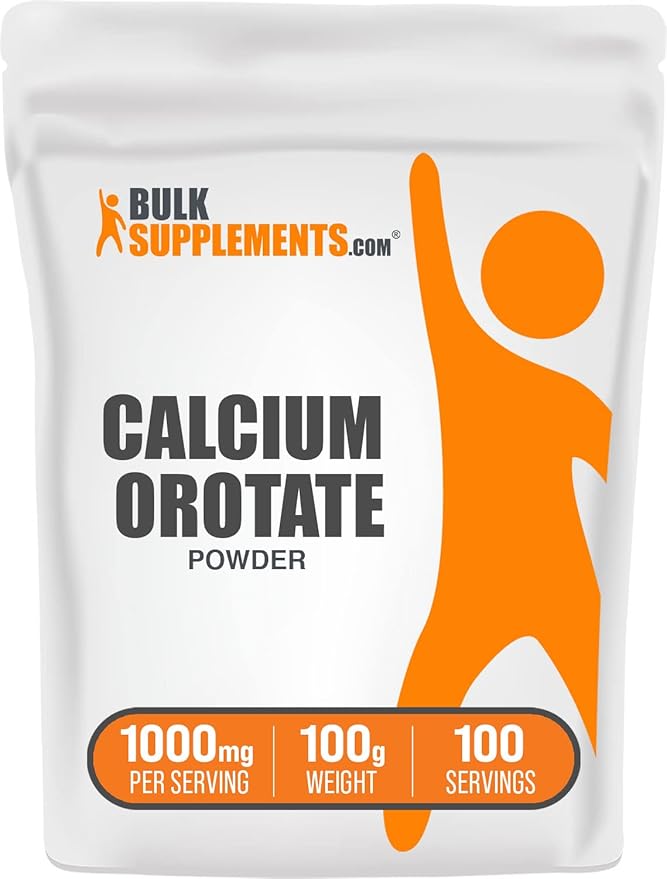 BulkSupplements.com Calcium Orotate Powder - Calcium Powder Supplement, Calcium Orotate Supplements - Gluten Free, 1000mg (100mg Calcium) per Serving, 100g (3.5 oz) (Pack of 1)