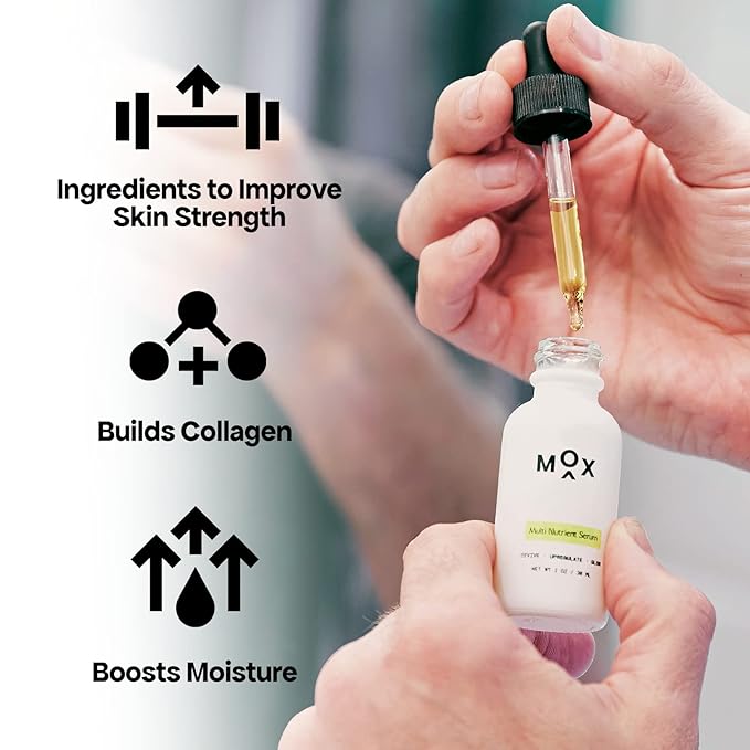 Mox Skincare Starter Set (2 pc set) | Daily Face Care Set Includes Mint Exfoliating Face Cleanser + Nutrient Hydrating Serum | Anti-Aging for Fine Lines & Wrinkles