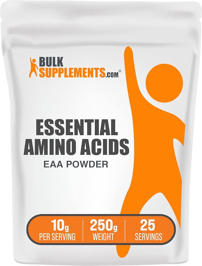 BulkSupplements.com Essential Amino Acids Powder - Essential Amino Acids Supplement, EAA Powder - Unflavored & Gluten Free, 10g of EAAs Amino Acids per Serving, 250g (8.8 oz) (Pack of 1)