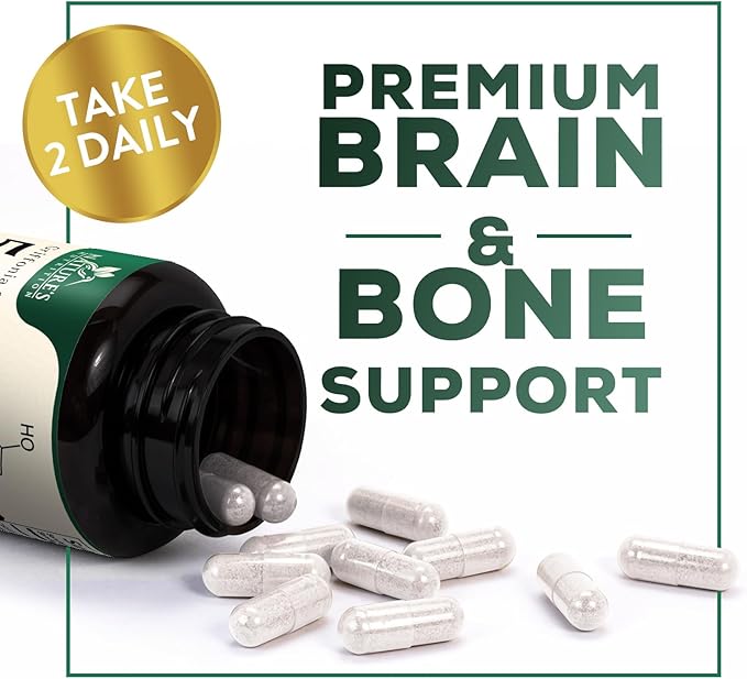 5 HTP Supplement Vegetarian Capsules 200mg 5HTP Plus Calcium for Brain Support - Extra Strength Griffonia Simplicifolia 5-HTP Formula - 5 Hydroxytryptophan - Gluten Free & Non-GMO - 60 Capsules
