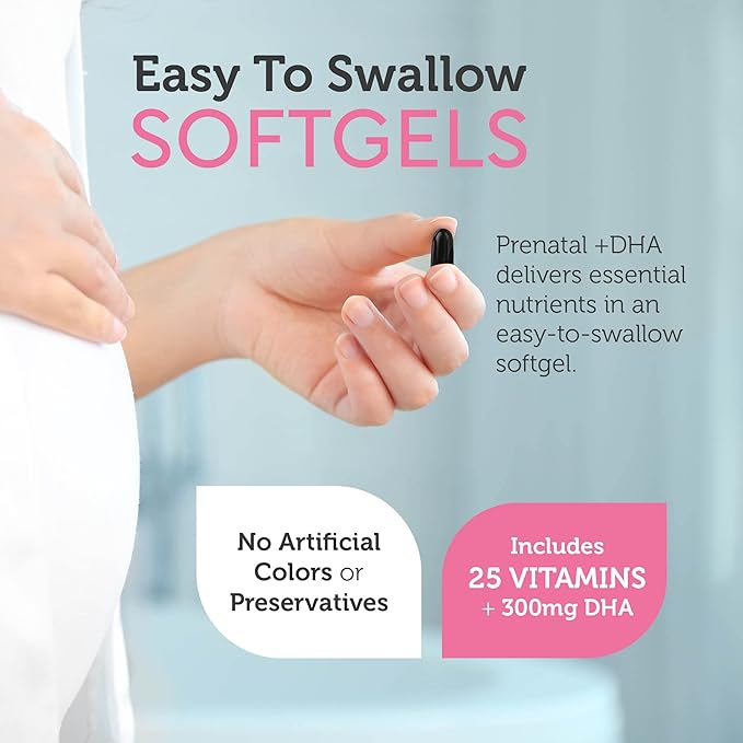 Zahler Prenatal Vitamin with DHA & Folate - DHA Supplements & Prenatal Multivitamin for Mother and Child - Kosher Prenatal DHA Prenatal Vitamins with Iron, Pre Natal Softgels 10 Count