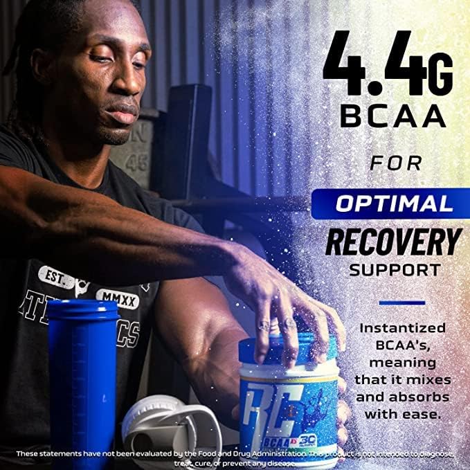 Ronnie Coleman's BCAA XS Powder with EAAs, Branched Chain Amino Acids Post Workout Muscle Recovery, Sugar Free Hydration Drink for Women and Men, Green Apple, 30 Servings