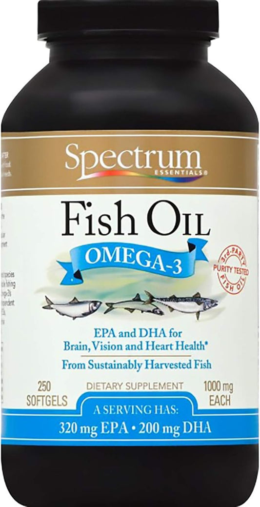 Spectrum Essentials Softgels, Fish Oil Omega-3, 1000 mg, 250 Count