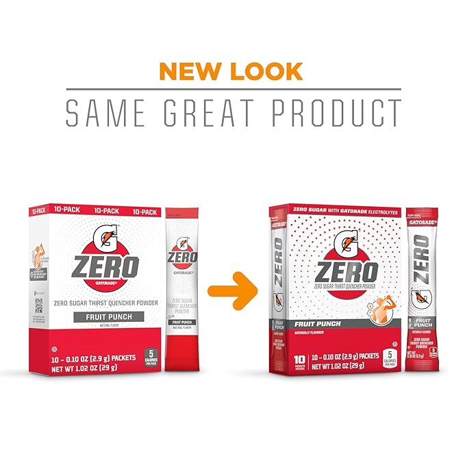 Gatorade G Zero Powder, Glacier Freeze, 0.10 oz Packets (120 Pack)