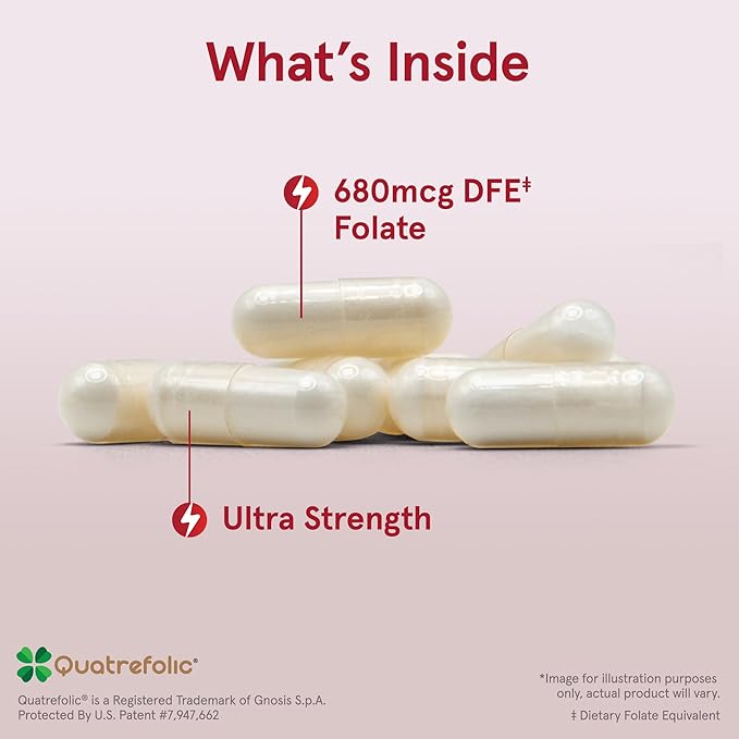 Jarrow Formulas® Methyl Folate 1000 mcg, Dietary Supplement, Methyl Folate for Cellular Energy Support, 100 Veggie Capsules, 100 Day Supply