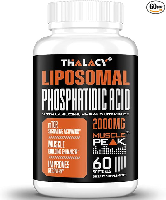 2000mg Liposomal Phosphatidic Acid Muscle Builder (PA), High Absorption Muscle Building Supplements for Men & Women | Muscle Gainer, mTOR Protein Synthesis & Lean Muscle, Strength,60 Capsules