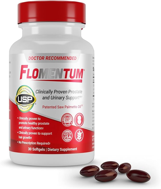 Flomentum® Saw Palmetto for Men Prostate Supplement | Prostate Support Supplement for Men's Health | USP Verified - Healthy Urinary Flow & Urinary Function - 320mg Once Daily (30 Count)