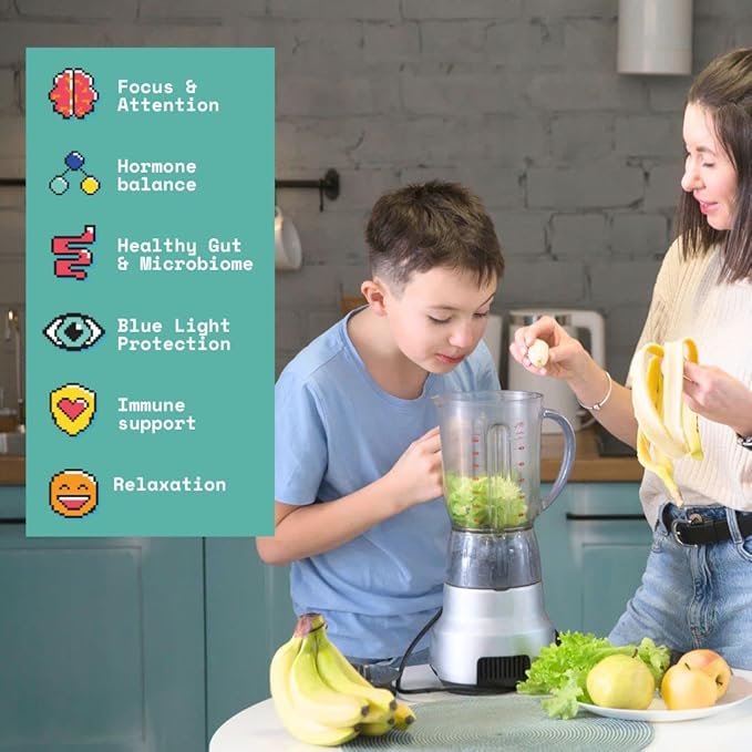 Up The Day | Rich Chocolate Brownie Smoothie-Booster for Ages 10+ | Protein, Fiber, Vitamins for Tweens & Teens | Functional Nutrition to Support Attention, Focus, Mood and Energy | 14oz Tub