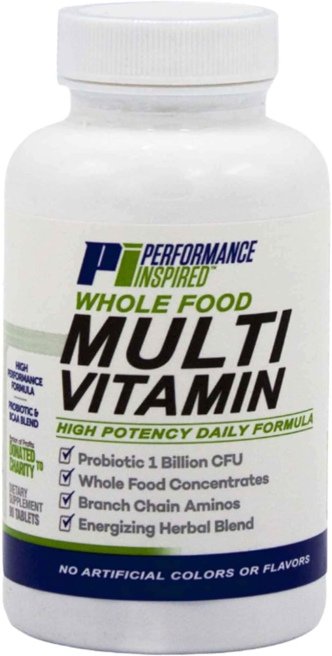 Performance Inspired Nutrition - Whole Food Multi Vitamin â€“ 1 Billion CFU Probiotics â€“ BCAAs â€“ Energizing Herbal Complex - 90 Count (Pack of 1)